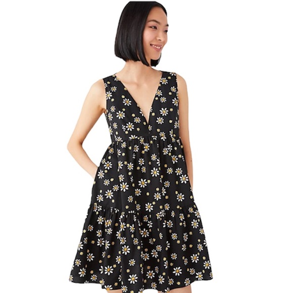 ♠️💃 kate spade NY Women’s Daisy Dots Vineyard Mini Dress, Black Multi - Picture 7 of 7